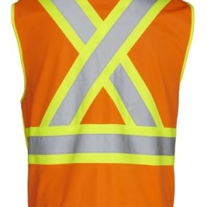 5 point tear away hi vis traffic safety vest tricot polyester 3 sizes 2