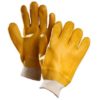chemical resistant gloves yellow pvc coated knitwrist 360x