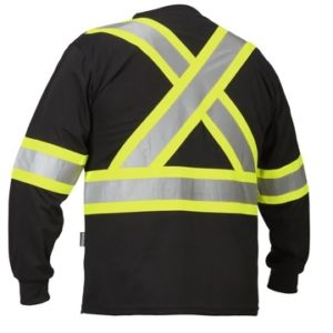 hi vis crew neck long sleeve safety tee with chest pocket 3