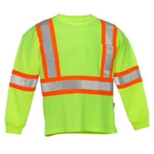 hi vis crew neck long sleeve safety tee with chest pocket 5
