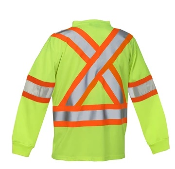 hi vis crew neck long sleeve safety tee with chest pocket 6