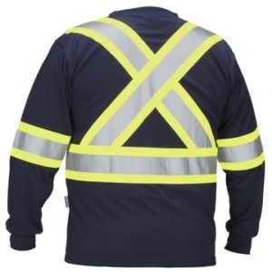 hi vis crew neck long sleeve safety tee with chest pocket 7