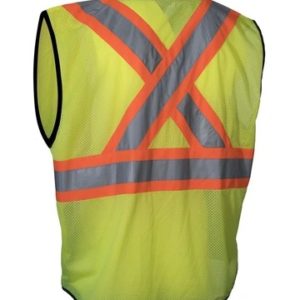 hi vis traffic safety vest with zipper front tricot polyester 3 sizes 4