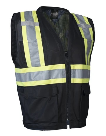 hi vis traffic safety vest with zipper front tricot polyester 3 sizes 5