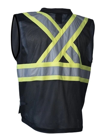 hi vis traffic safety vest with zipper front tricot polyester 3 sizes 6