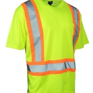ultrasoft hi vis crew neck short sleeve safety tee shirt with chest pocket 2 360