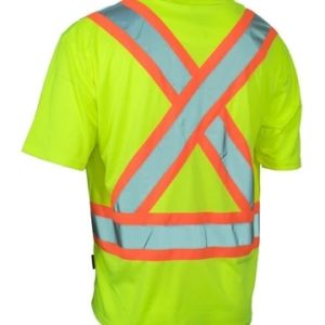 ultrasoft hi vis crew neck short sleeve safety tee shirt with chest pocket 4 360