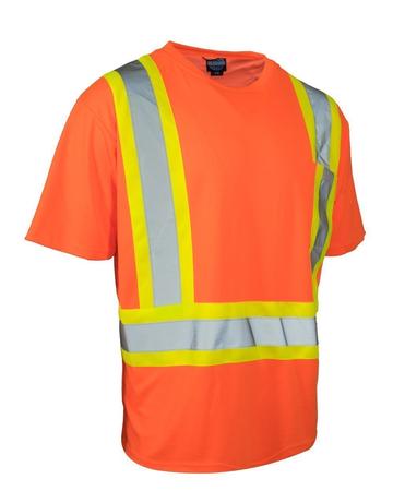 ultrasoft hi vis crew neck short sleeve safety tee shirt with chest